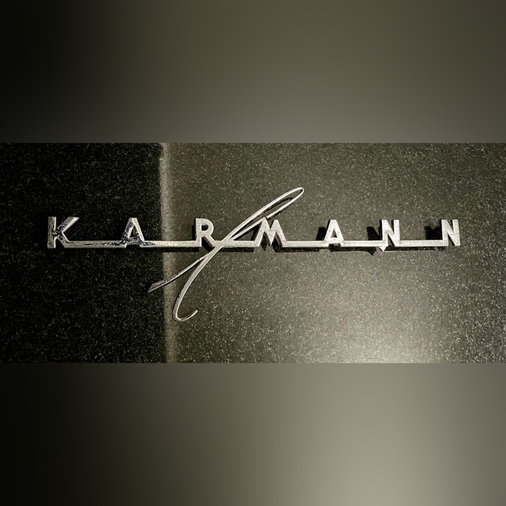 Vintage OEM 1960s VW Karmann Ghia Alloy Trunk Badge Missing Ghia from the bottom
